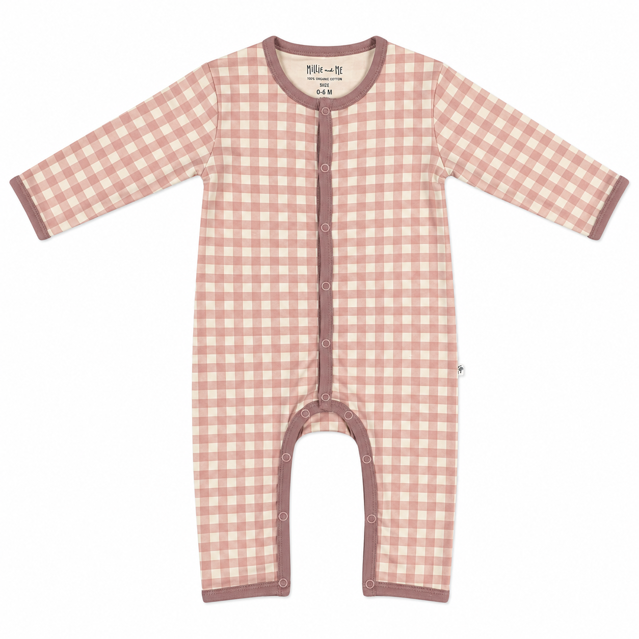 Romper - Gingham Ash Rose