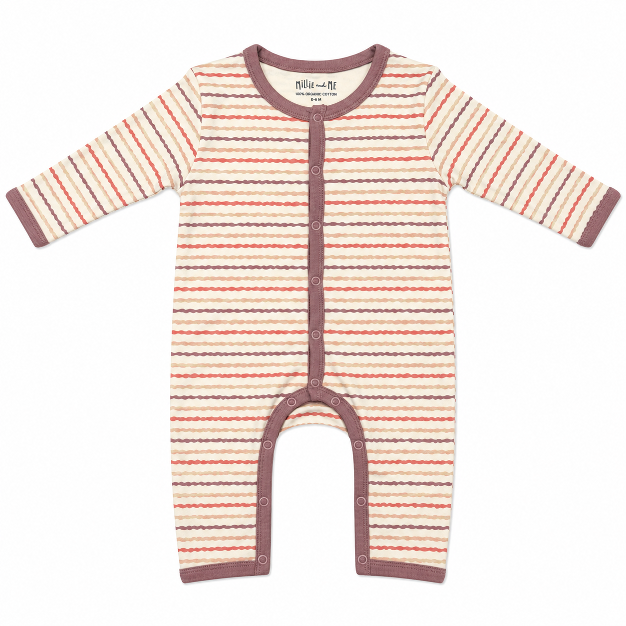 Romper - Wavy Stripe Ash Rose