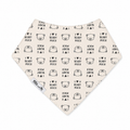bandana bib featuring an all-over black print of teddy bear faces and the text 'I LOVE U BEARY MUCH'.