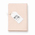 Millie and Me Honeycomb Peach Blossom Muslin Cloth, featuring a delicate honeycomb pattern in soft peach blossom pink on a cream background, made from 100% organic cotton muslin, soft, breathable and highly absorbent.