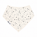 cream bandana baby bib with black stars