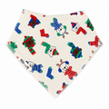 Christmas baby bandana bib with colourful winter bears print, soft cotton baby dribble bib by Millie and Me Ireland.